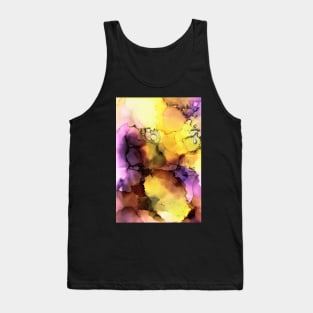 Yellow and Purple Abstract Art Tank Top